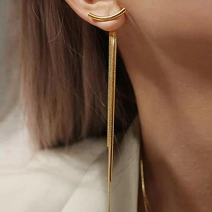 Tassel Earrings With Female, Long Snake Bone Chain Earrings